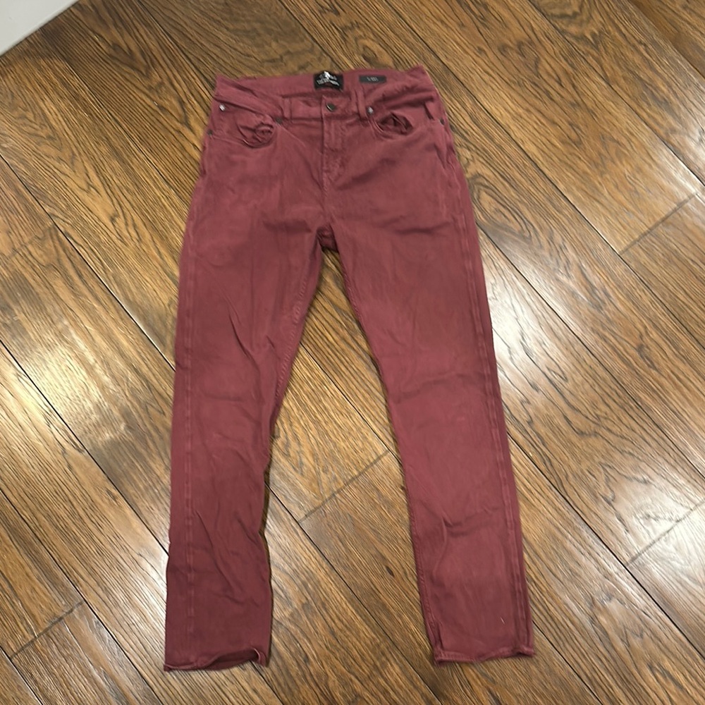 7 For All Mankind Mem’s Burgundy Skinny Jeans
